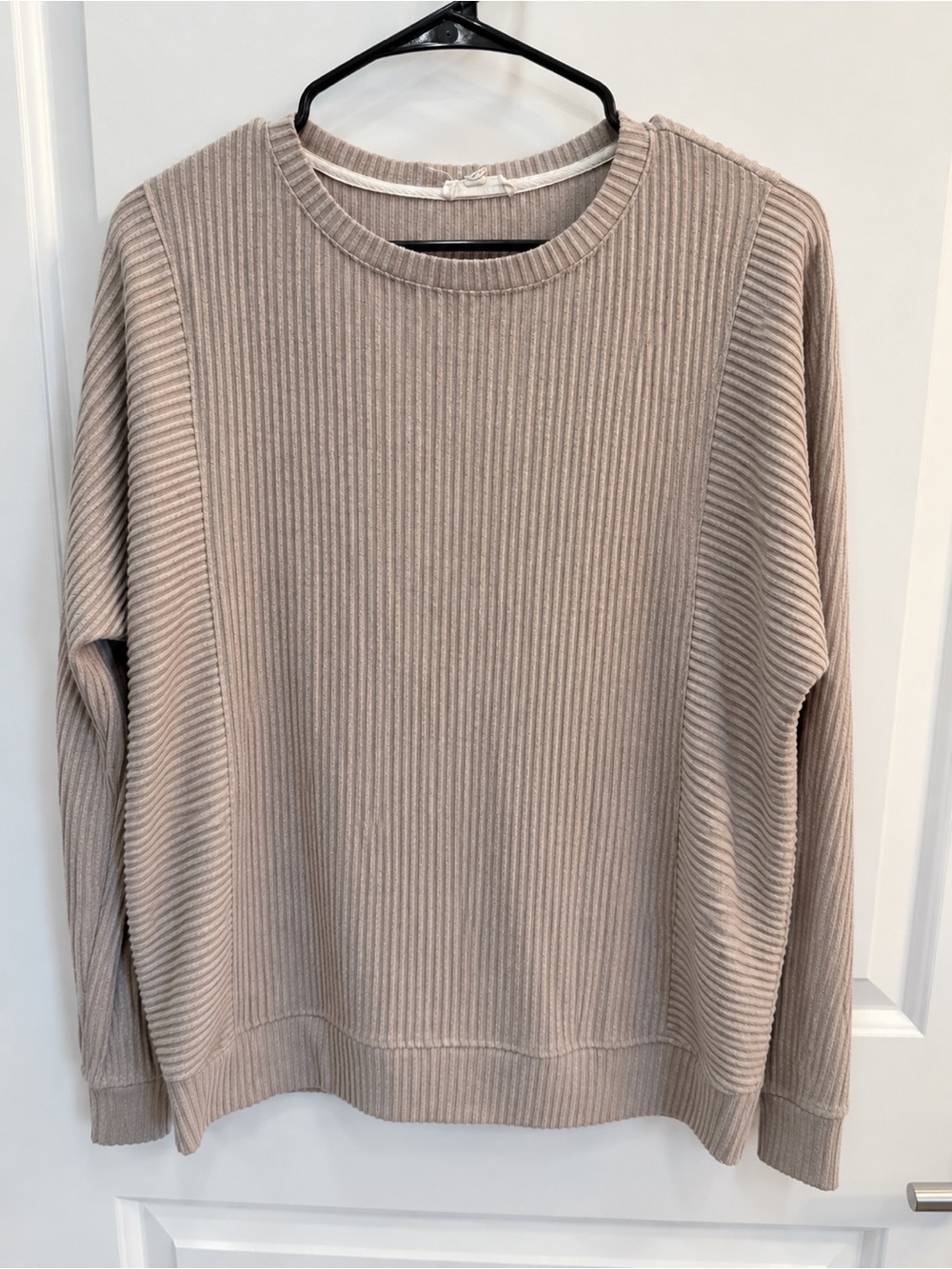 Jane and Delancey Ribbed Crewneck Sweater - Taupe